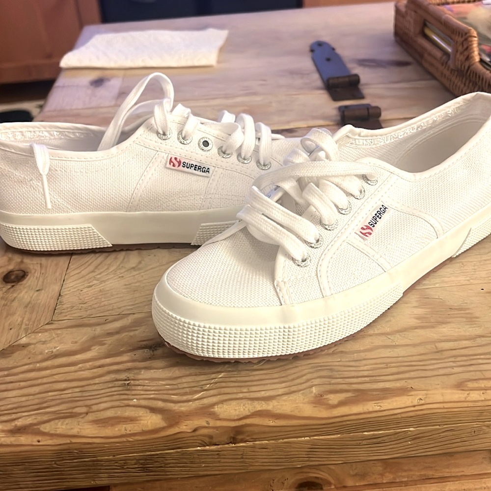 NEW UNUSED Superga 2750 Cotu Classic White Sneakers Women’s size 39